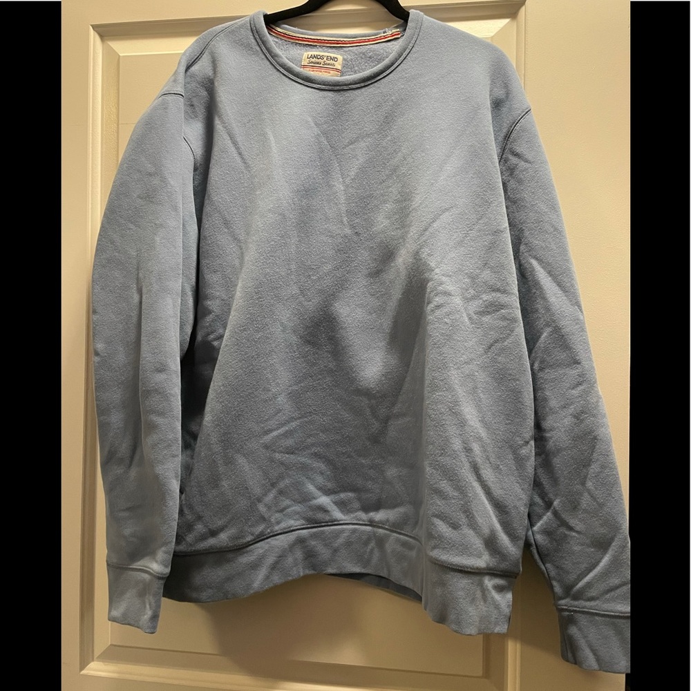 Light Blue Lands End Serious Sweats Sweatshirt XXL